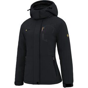 Women's Black Ski Snow Hooded Jacket Coat Snowboard Waterproof Winter Warm